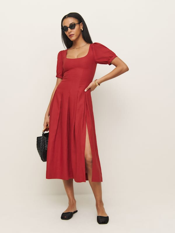 Coucou Linen Dress - Sundried Tomato